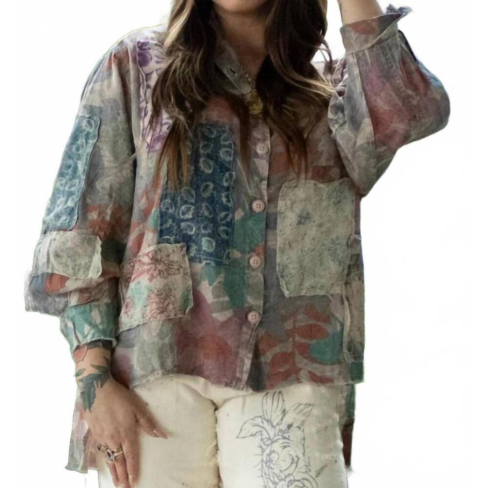 NEW JADED GYPSY faded gardens top in multi
